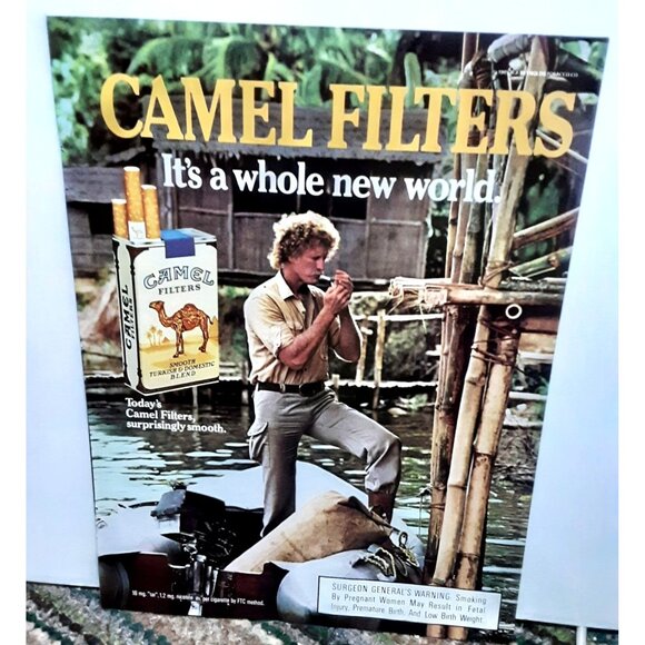 1986 Vikin Fjord Vodka and Camel Cigarettes Original Print Ad - Picture 2 of 2